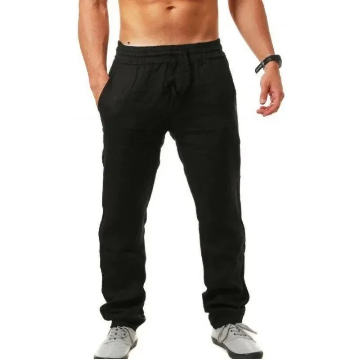 Linenn Clothing Customized Man Casual Lightweight Linen Trousers Elastic Waist Straight Leg Men Pants